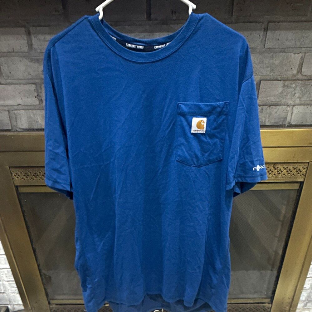 Carhartt Force Men’s Pocket Tee Size XL Blue Relaxed Fit Short Sleeve
